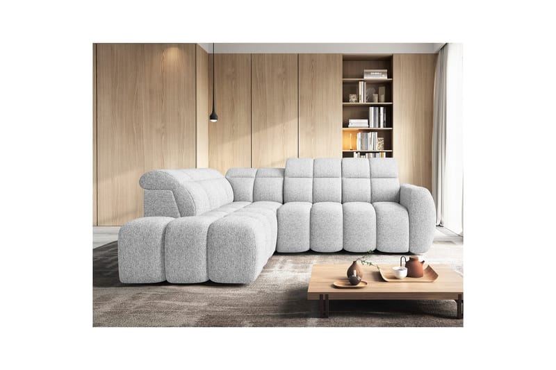 Hörnsoffa Eltap Flconn 258x208x107 cm - Korallin 01, Grå, Vänster - Möbler - Vardagsrum - Bäddsoffor