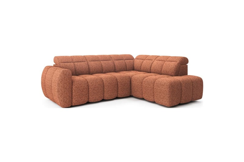 Hörnsoffa Eltap Flconn 258x208x107 cm - Korallin 30, Orange, Höger - Möbler - Vardagsrum - Bäddsoffor
