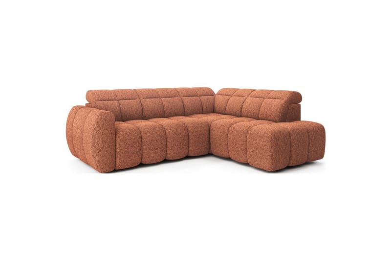 Hörnsoffa Eltap Flconn 258x208x107 cm - Korallin 30, Orange, Höger - Möbler - Vardagsrum - Bäddsoffor