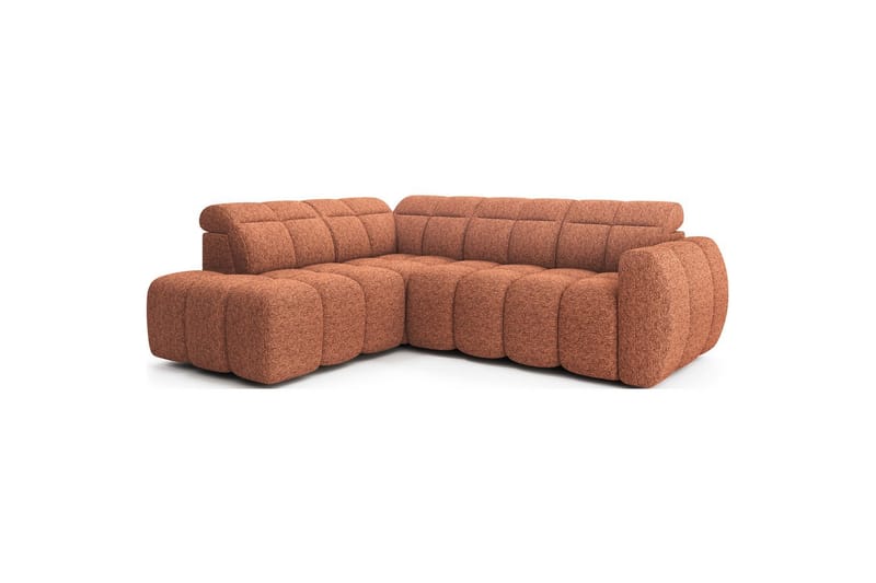 Hörnsoffa Eltap Flconn 258x208x107 cm - Korallin 30, Orange, Vänster - Möbler - Vardagsrum - Bäddsoffor