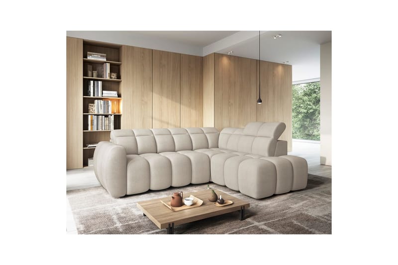 Hörnsoffa Eltap Flconn 258x208x107 cm - Royal 18, Beige, Höger - Möbler - Vardagsrum - Bäddsoffor