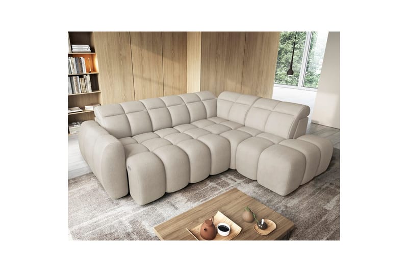 Hörnsoffa Eltap Flconn 258x208x107 cm - Royal 18, Beige, Höger - Möbler - Vardagsrum - Bäddsoffor
