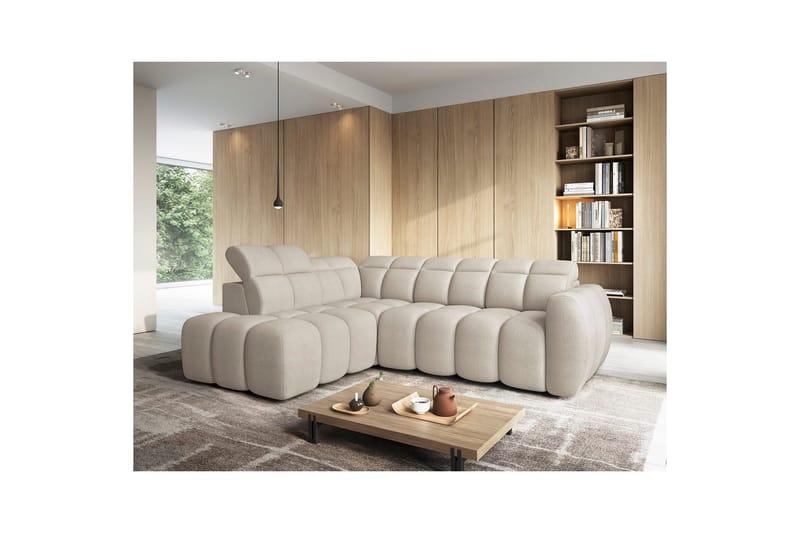 Hörnsoffa Eltap Flconn 258x208x107 cm - Royal 18, Beige, Vänster - Möbler - Vardagsrum - Bäddsoffor