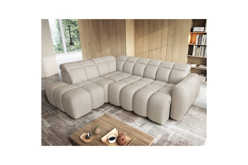 Hörnsoffa Eltap Flconn 258x208x107 cm - Royal 18, Beige, Vänster - Möbler - Vardagsrum - Bäddsoffor