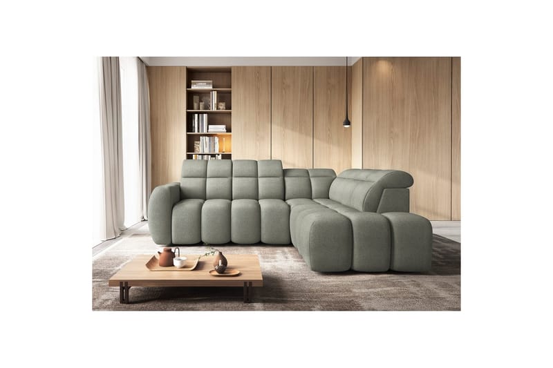 Hörnsoffa Eltap Flconn 258x208x107 cm - Xillar 100, Grön, Höger - Möbler - Vardagsrum - Bäddsoffor