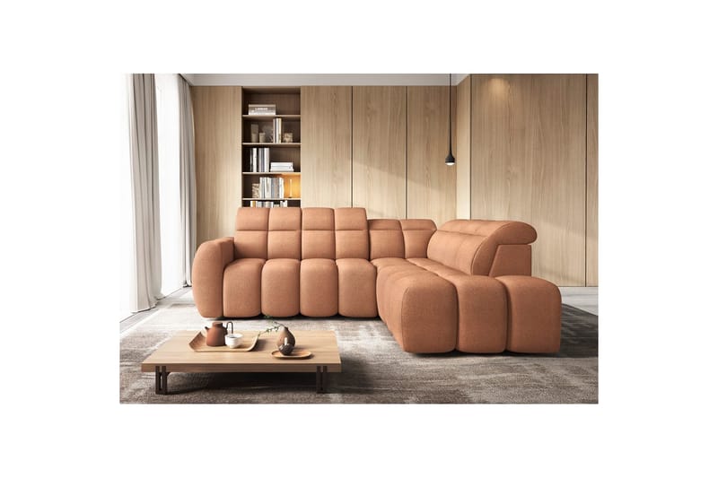 Hörnsoffa Eltap Flconn 258x208x107 cm - Xillar 24, Rosa, Höger - Möbler - Vardagsrum - Bäddsoffor