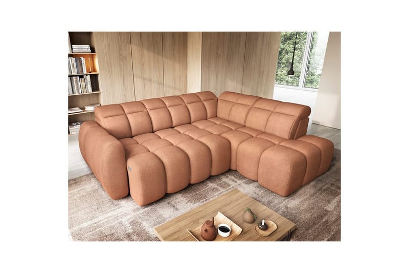 Hörnsoffa Eltap Flconn 258x208x107 cm - Xillar 24, Rosa, Höger - Möbler - Vardagsrum - Bäddsoffor
