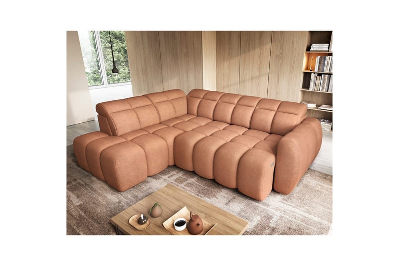 Hörnsoffa Eltap Flconn 258x208x107 cm - Xillar 24, Rosa, Vänster - Möbler - Vardagsrum - Bäddsoffor