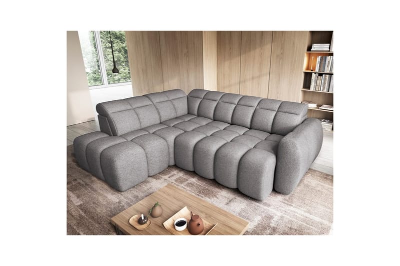 Hörnsoffa Eltap Flconn 258x208x107 cm - Paolli 04, Grå, Vänster - Möbler - Vardagsrum - Bäddsoffor