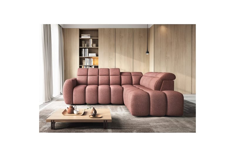 Hörnsoffa Eltap Flconn 258x208x107 cm - Paolli 24, Rosa, Höger - Möbler - Vardagsrum - Bäddsoffor
