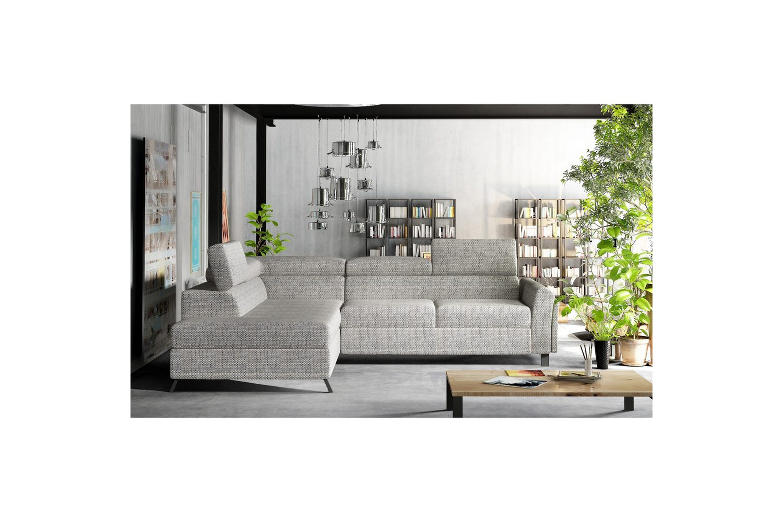 hörnsoffa eltap kairos 265x200x92 cm - berlin 01, grå, vänster