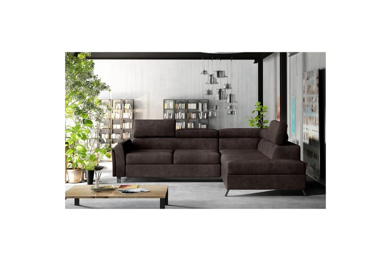 Hörnsoffa Eltap Kairos 265x200x92 cm - Dora 28, Mörkbrun, Höger - Möbler - Vardagsrum - Bäddsoffor