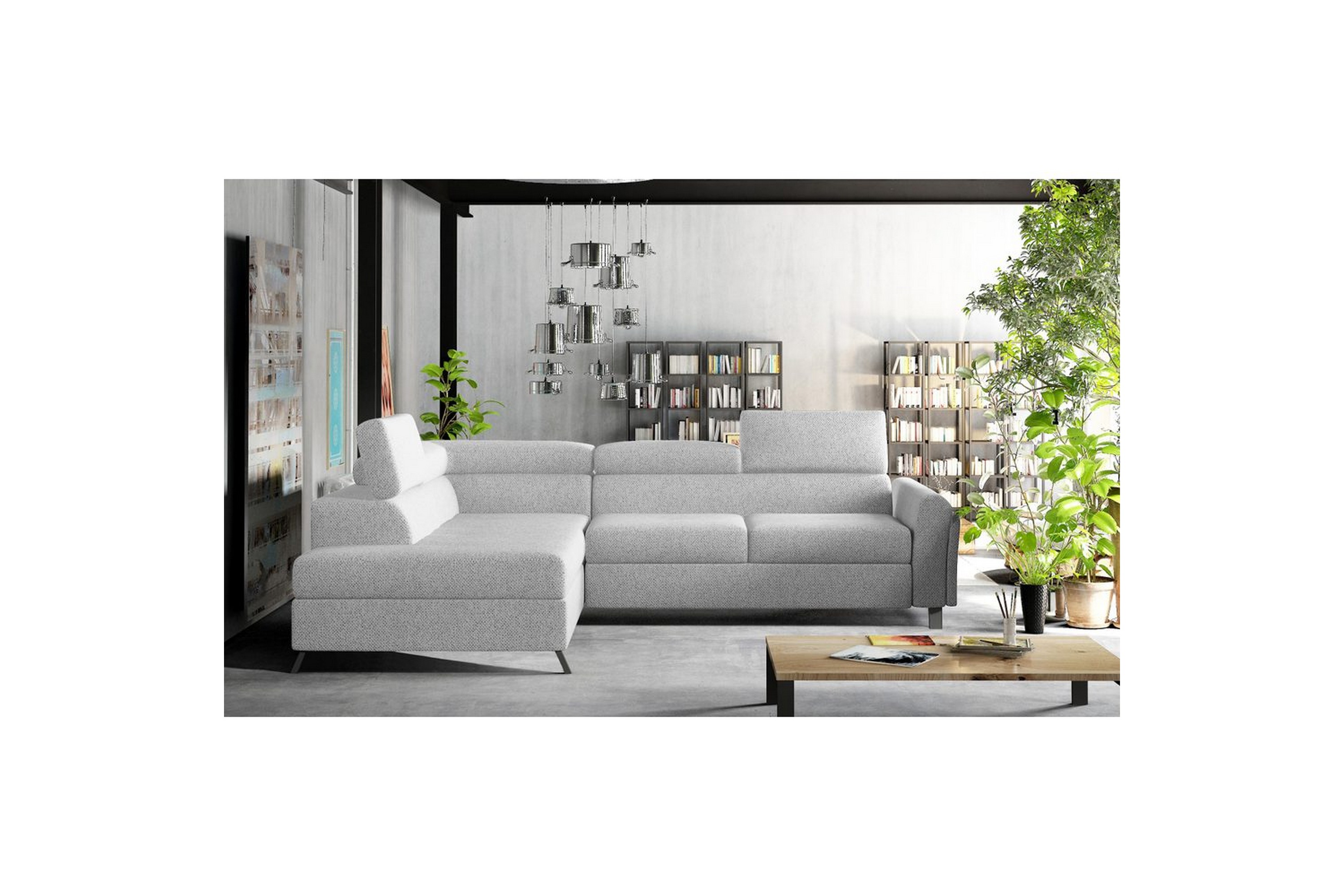 hörnsoffa eltap kairos 265x200x92 cm - grande 81, grå, vänster