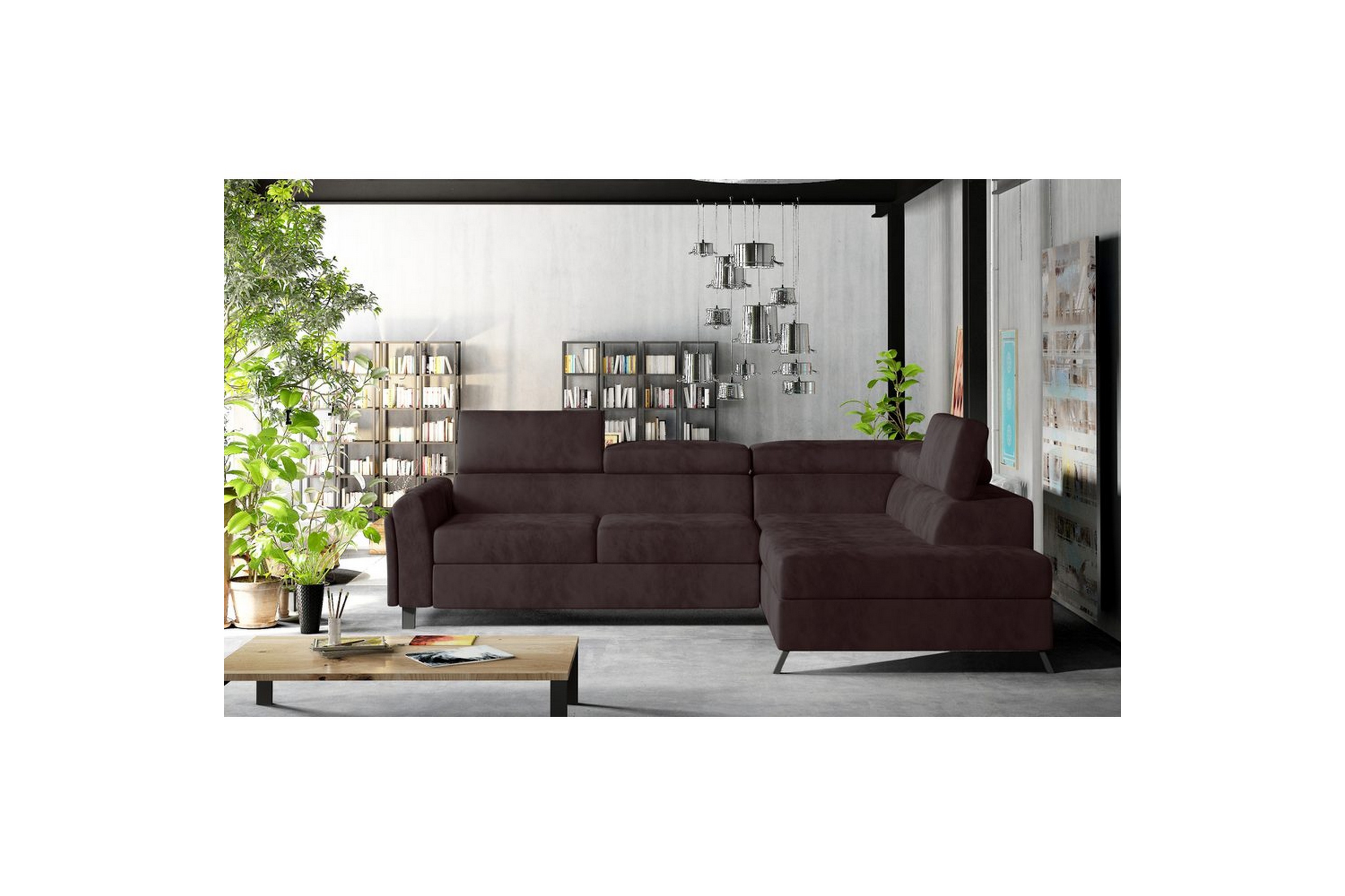 hörnsoffa eltap kairos 265x200x92 cm - kronos 06, brun, höger