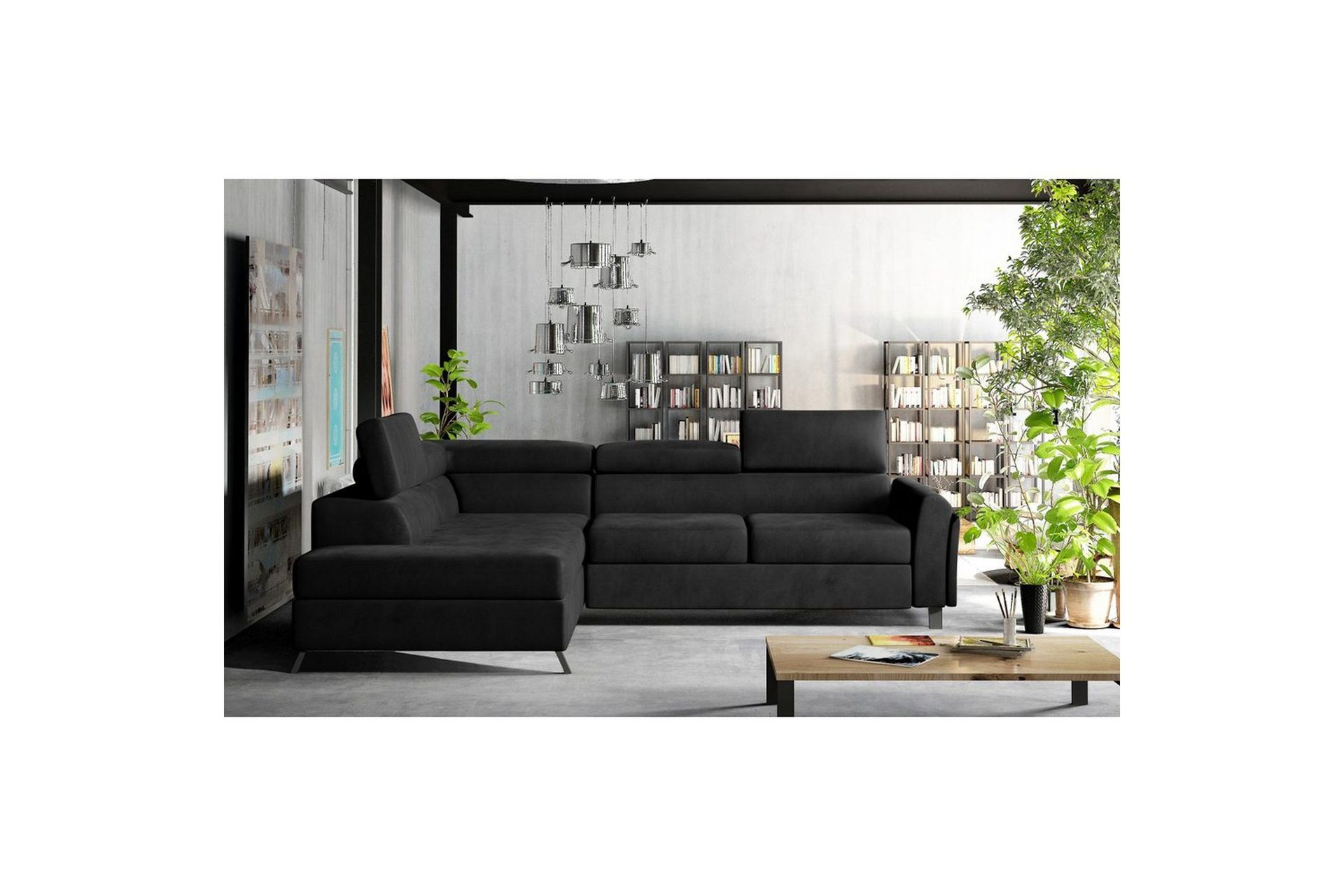 H&ouml;rnsoffa Eltap Kairos 265x200x92 cm - Mat Velvet 99, Bl&aring;, V&auml;nster