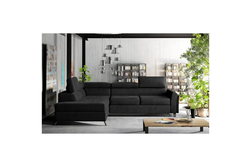 Hörnsoffa Eltap Kairos 265x200x92 cm - Mat Velvet 99, Blå, Vänster - Möbler - Vardagsrum - Bäddsoffor