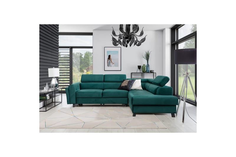 Hörnsoffa Eltap Kairos 265x200x92 cm - Monolit 37, Grön, Höger - Möbler - Vardagsrum - Bäddsoffor