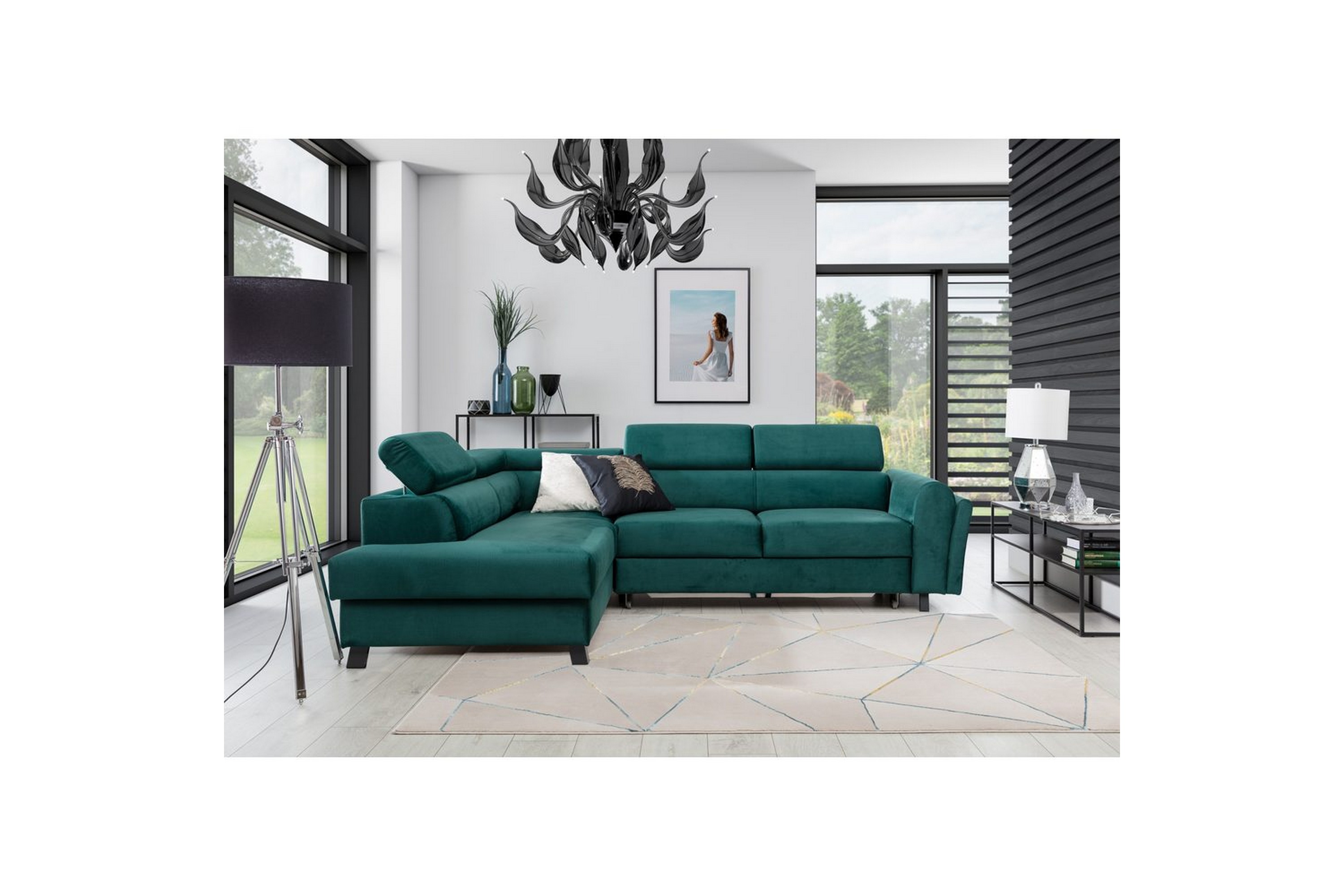 hörnsoffa eltap kairos 265x200x92 cm - monolit 37, grön, vänster