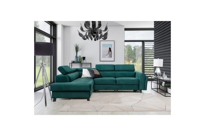 Hörnsoffa Eltap Kairos 265x200x92 cm - Monolit 37, Grön, Vänster - Möbler - Vardagsrum - Bäddsoffor