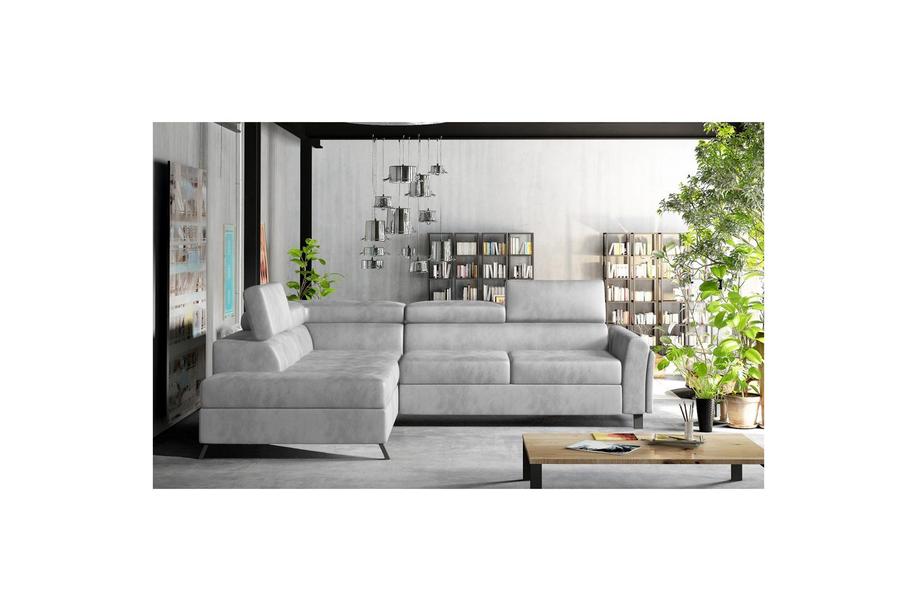 hörnsoffa eltap kairos 265x200x92 cm - monolit 84, ljusgrå, vänster