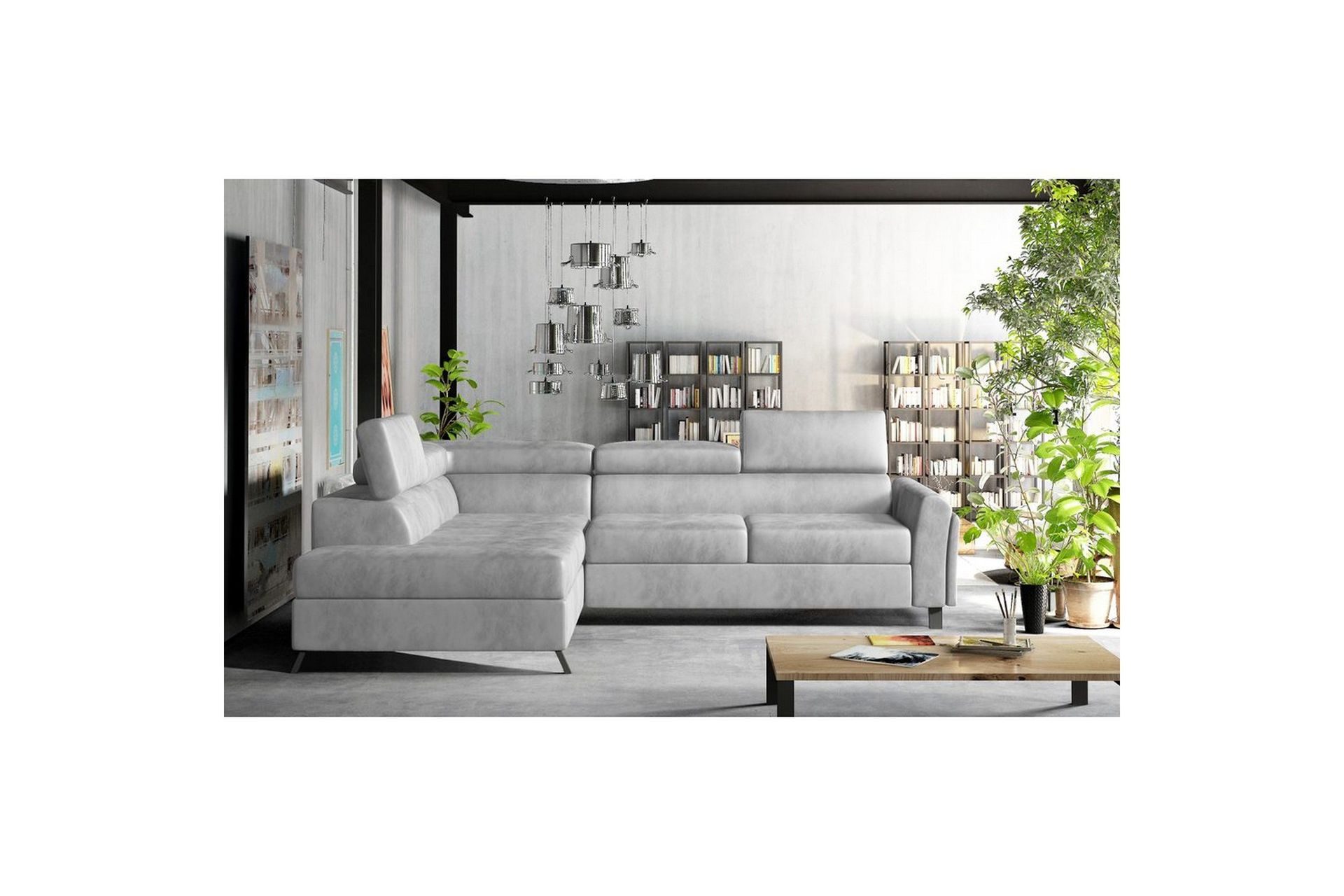 H&ouml;rnsoffa Eltap Kairos 265x200x92 cm - Monolit 84, Ljusgr&aring;, V&auml;nster