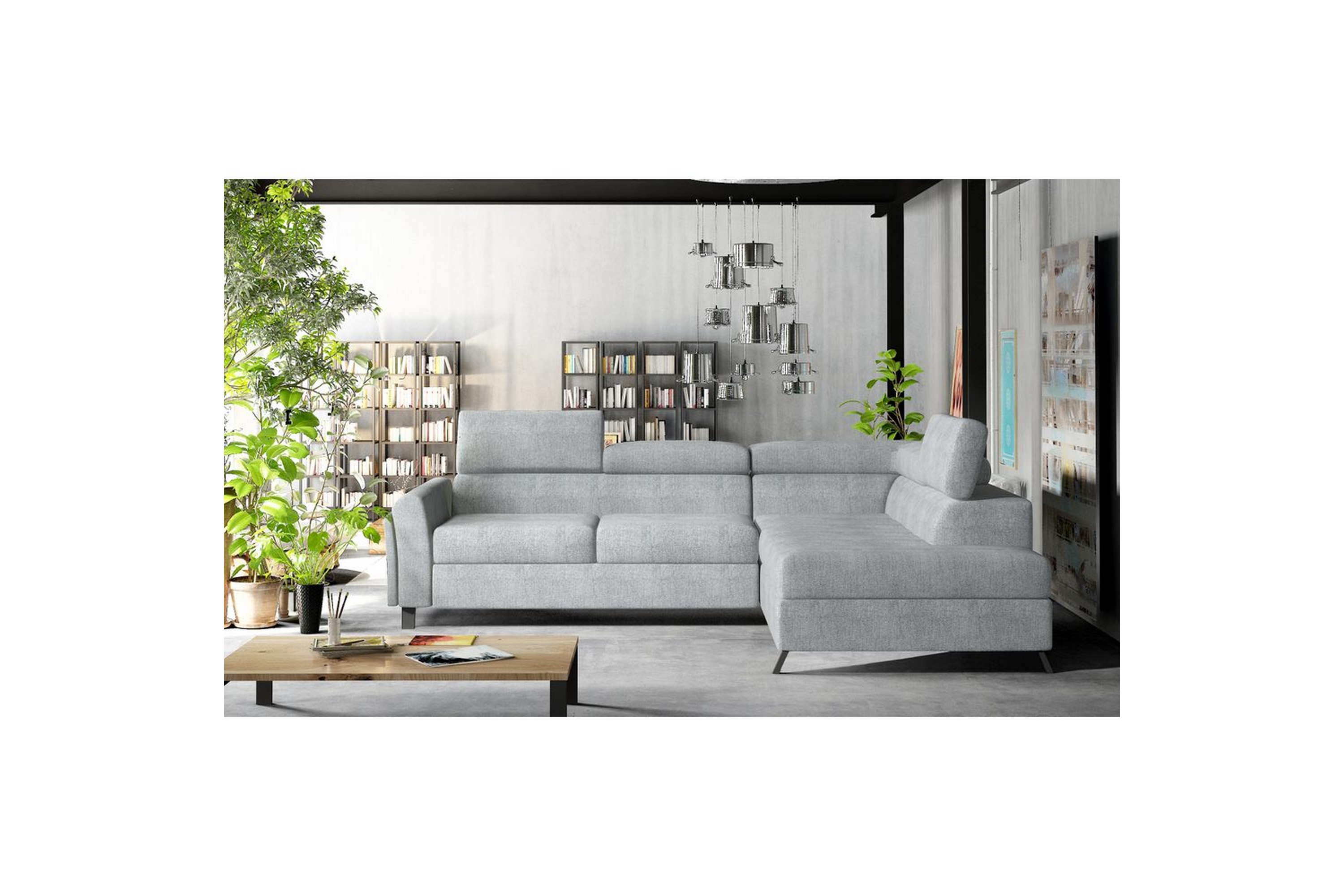 hörnsoffa eltap kairos 265x200x92 cm - omega 02, grå, höger