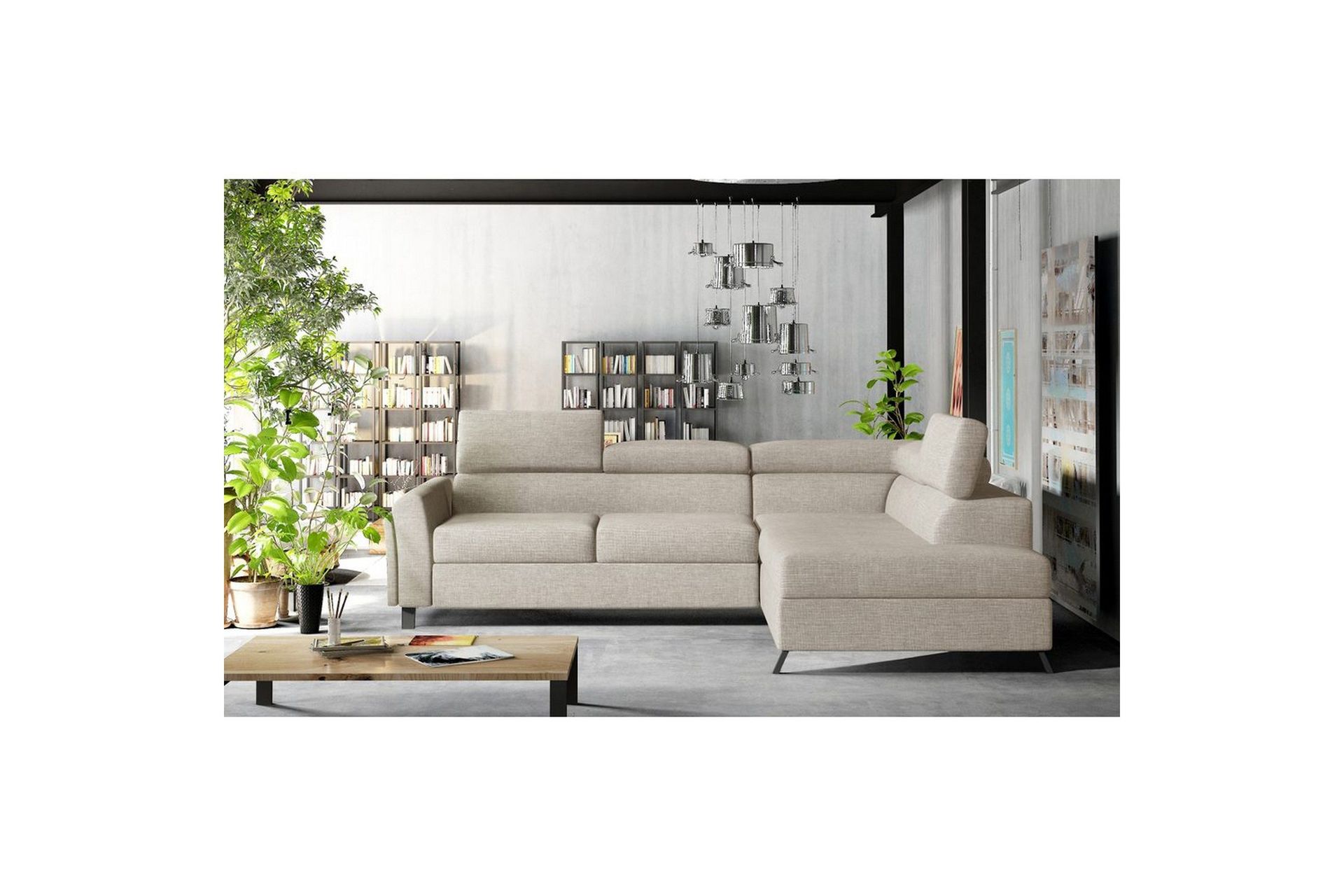 H&ouml;rnsoffa Eltap Kairos 265x200x92 cm - &Ouml;verdrag 02, Ljusgr&aring;, H&ouml;ger