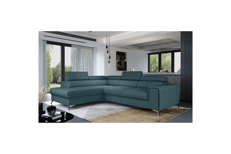 Hörnsoffa Eltap Laurence 278x205x92 cm - Grande 75, Grön, Vänster - Möbler - Vardagsrum - Bäddsoffor