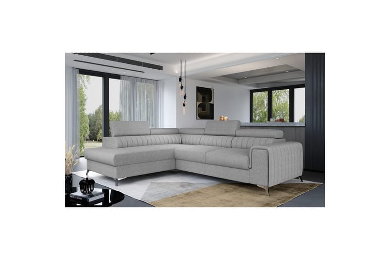 Hörnsoffa Eltap Laurence 278x205x92 cm - Grande 81, Grå, Vänster - Möbler - Vardagsrum - Bäddsoffor