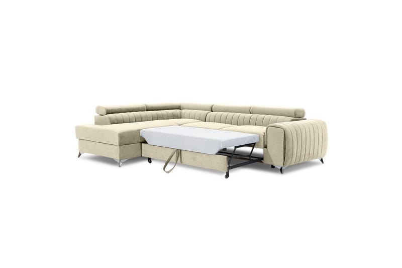 Hörnsoffa Eltap Laurence 278x205x92 cm - Monolith 04, Ljus Beige, Vänster - Möbler - Vardagsrum - Bäddsoffor