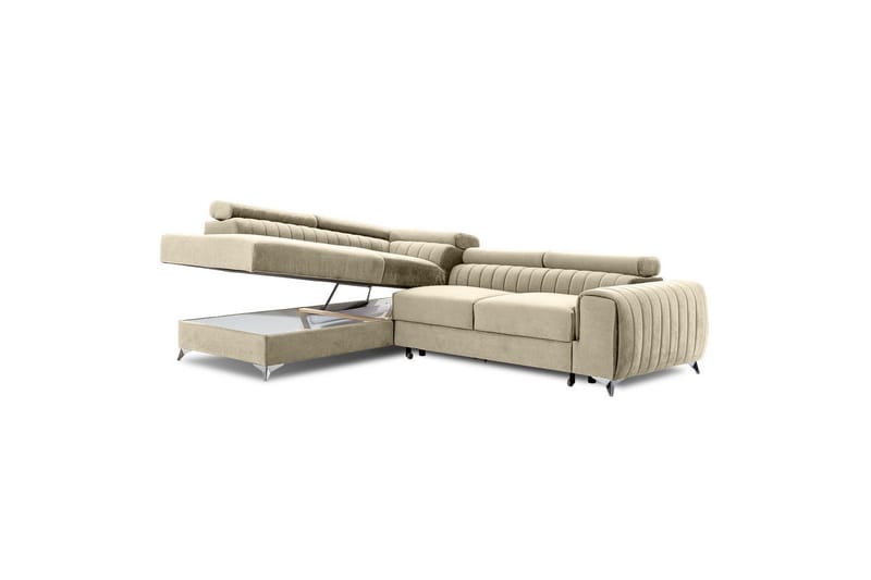 Hörnsoffa Eltap Laurence 278x205x92 cm - Monolith 04, Ljus Beige, Vänster - Möbler - Vardagsrum - Bäddsoffor