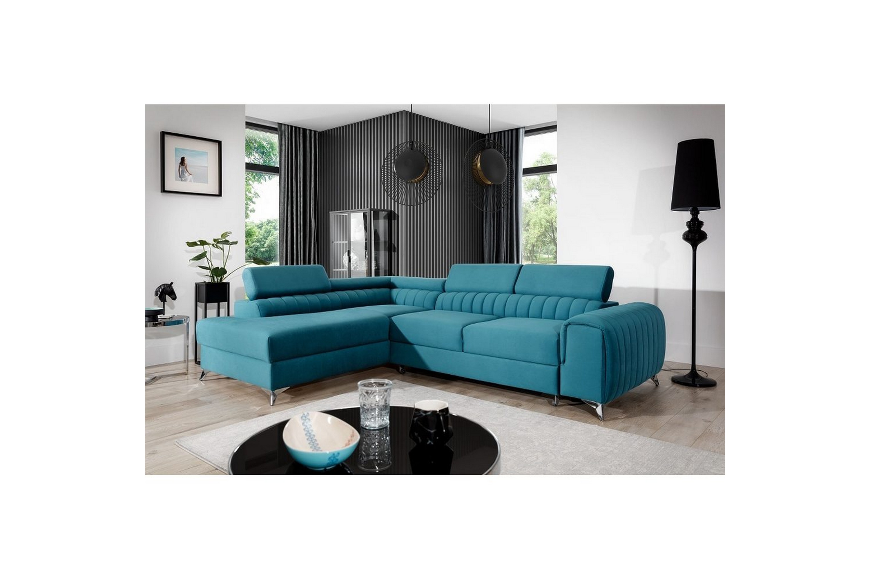 hörnsoffa eltap laurence 278x205x92 cm - solar 77, vänster