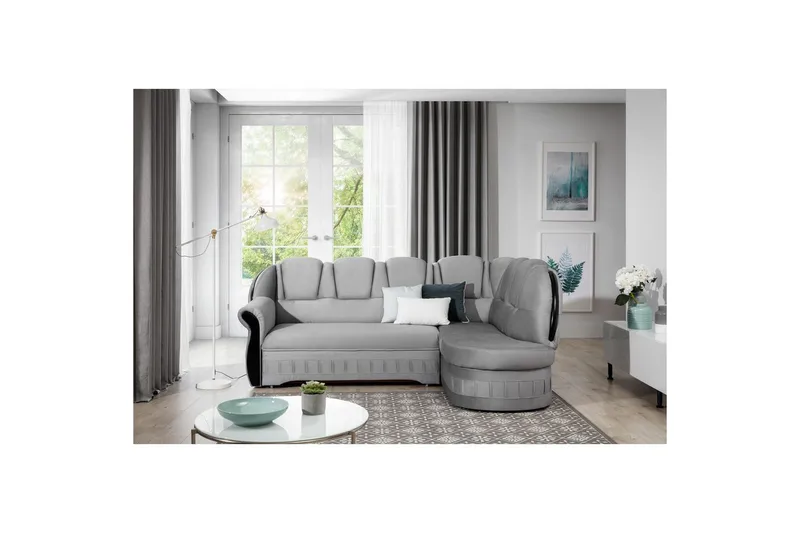 Hörnsoffa Eltap Lord 243x180x112 cm, Monolit 84, Ljusgrå, Höger