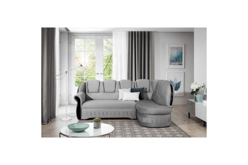 Hörnsoffa Eltap Lord 243x180x112 cm - Monolit 84, Ljusgrå, Höger - Möbler - Vardagsrum - Bäddsoffor