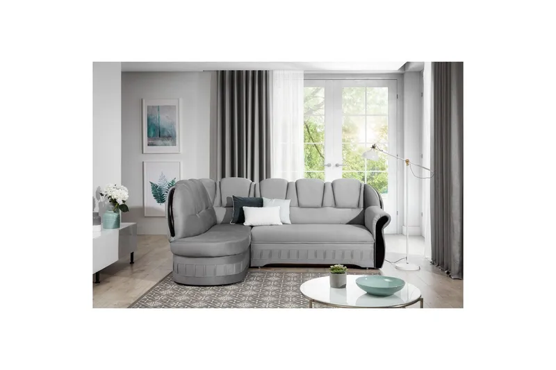 Hörnsoffa Eltap Lord 243x180x112 cm - Monolit 84, Ljusgrå, Vänster - Möbler - Vardagsrum - Bäddsoffor