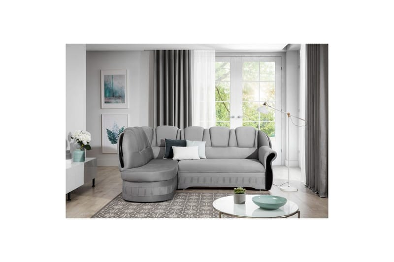 Hörnsoffa Eltap Lord 243x180x112 cm - Monolit 84, Ljusgrå, Vänster - Möbler - Vardagsrum - Bäddsoffor