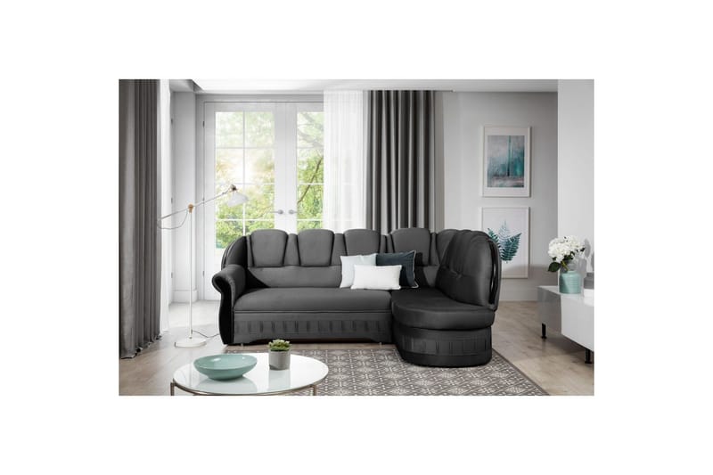 Hörnsoffa Eltap Lord 243x180x112 cm - Nube 6, Mörkgrå, Höger - Möbler - Vardagsrum - Bäddsoffor