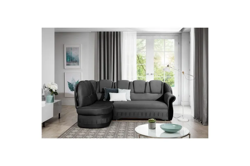 Hörnsoffa Eltap Lord 243x180x112 cm - Nube 6, Mörkgrå, Vänster - Möbler - Vardagsrum - Bäddsoffor
