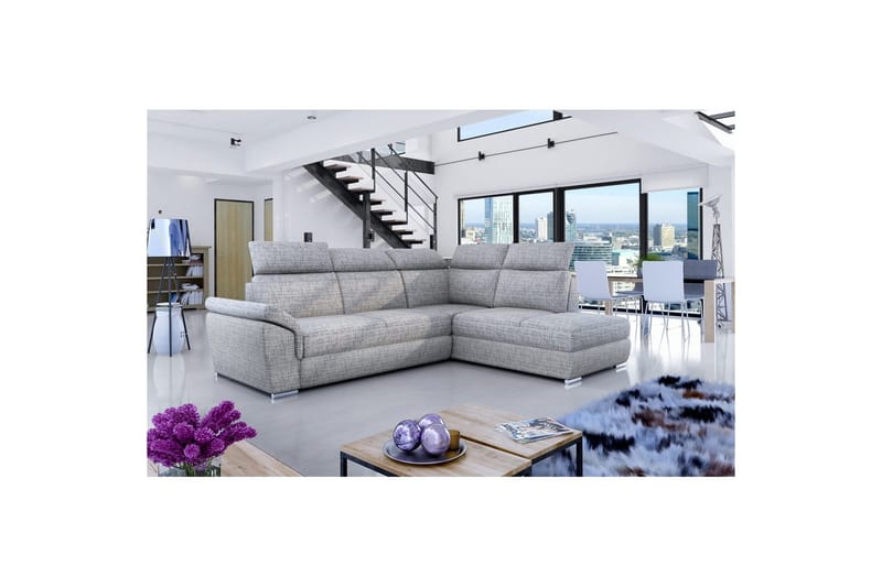 Hörnsoffa Eltap Loreto 260x210x102 cm, Berlin 01, Grå, Höger