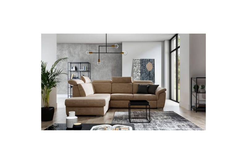Hörnsoffa Eltap Loreto 260x210x102 cm - Dora 21, Beige, Vänster - Möbler - Vardagsrum - Bäddsoffor