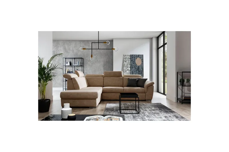 Hörnsoffa Eltap Loreto 260x210x102 cm, Dora 21, Beige, Vänster