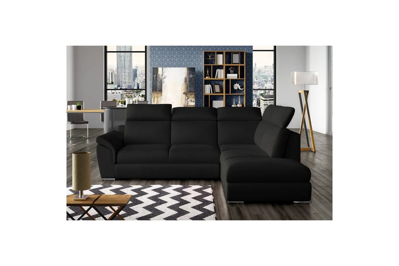 Hörnsoffa Eltap Loreto 260x210x102 cm - Mat Velvet 99, Blå, Höger - Möbler - Vardagsrum - Bäddsoffor