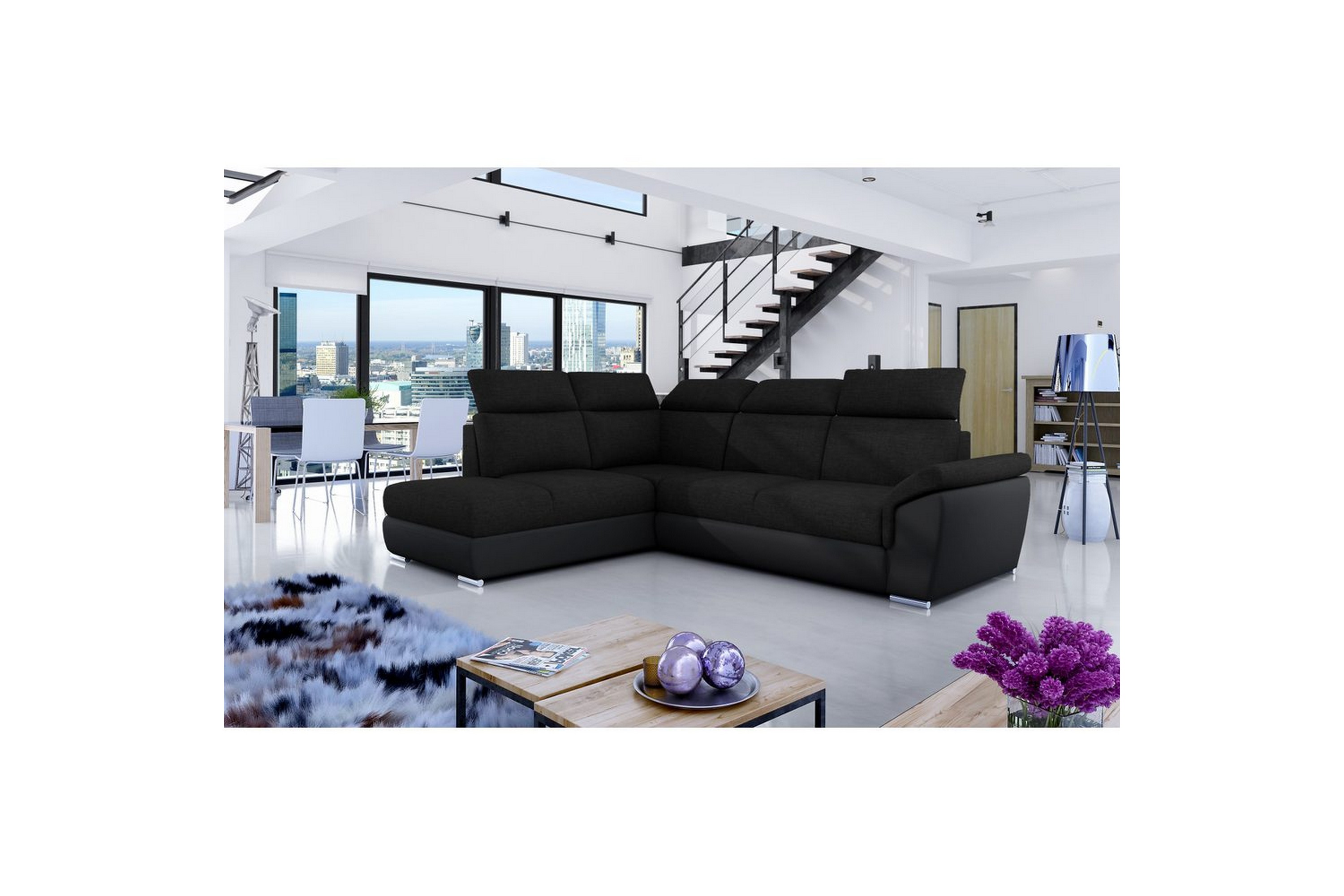 hörnsoffa eltap loreto 260x210x102 cm - sawana 14, soft 11, vänster