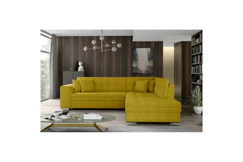 Hörnsoffa Eltap Pieretta 260x207x78 cm - Omega 68, Gul, Höger - Möbler - Vardagsrum - Bäddsoffor