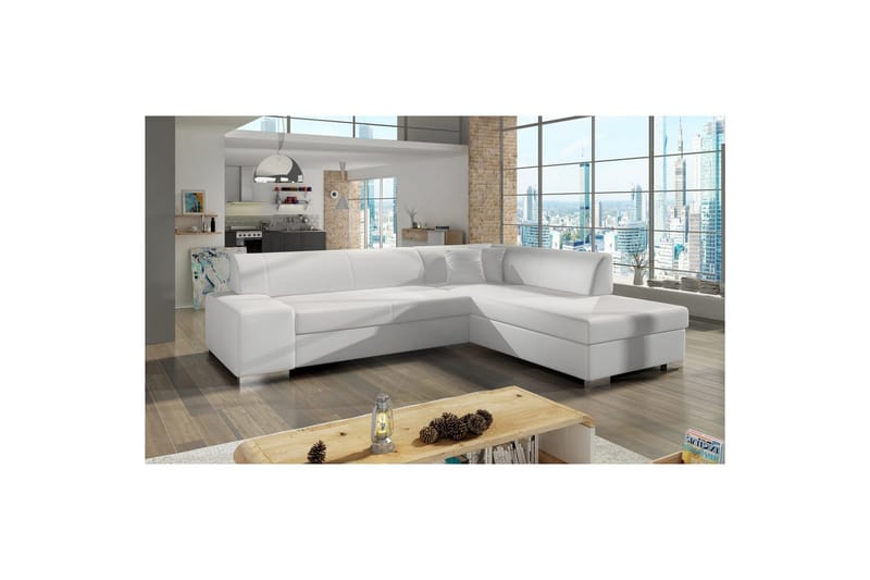 Hörnsoffa Eltap Porto 278x217x74 cm - Soft 17, Vit, Höger - Möbler - Vardagsrum - Bäddsoffor