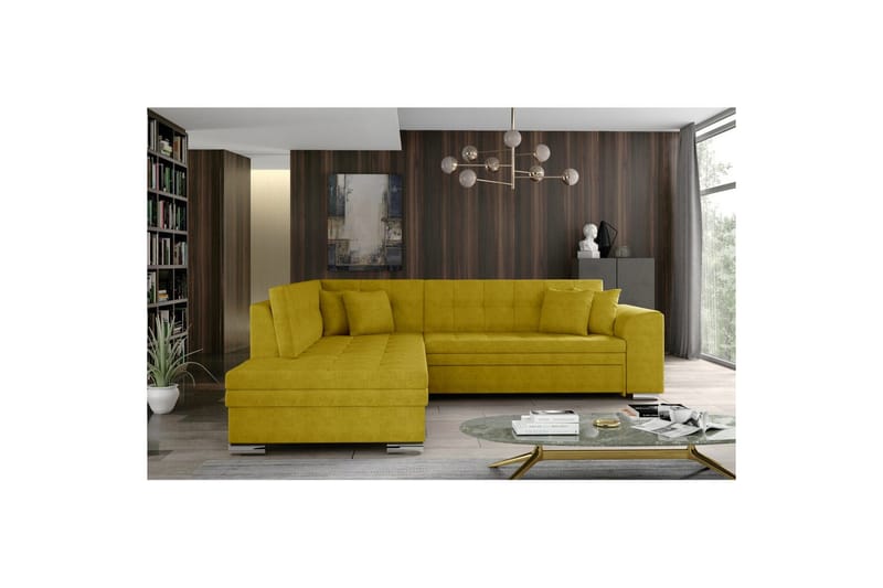 Hörnsoffa Eltap Pieretta 260x207x78 cm, Omega 68, Gul, Vänster