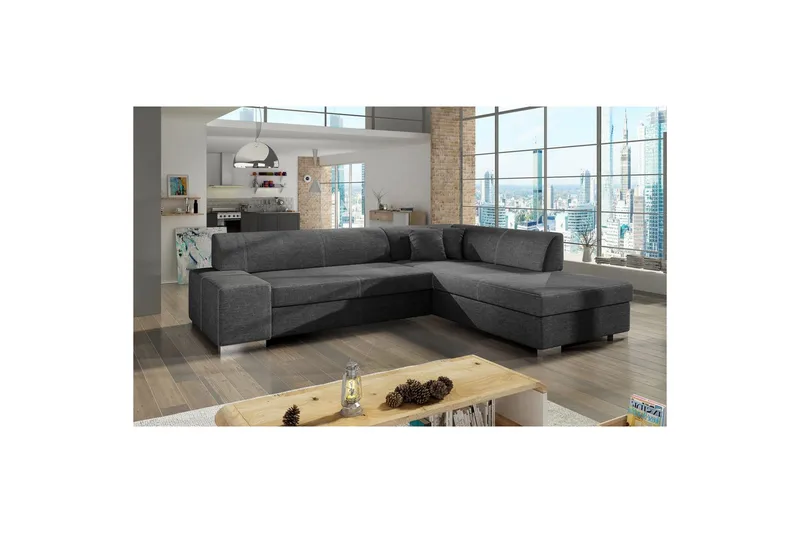 Hörnsoffa Eltap Porto 278x217x74 cm - Sawana 05, Grå, Höger - Möbler - Vardagsrum - Bäddsoffor