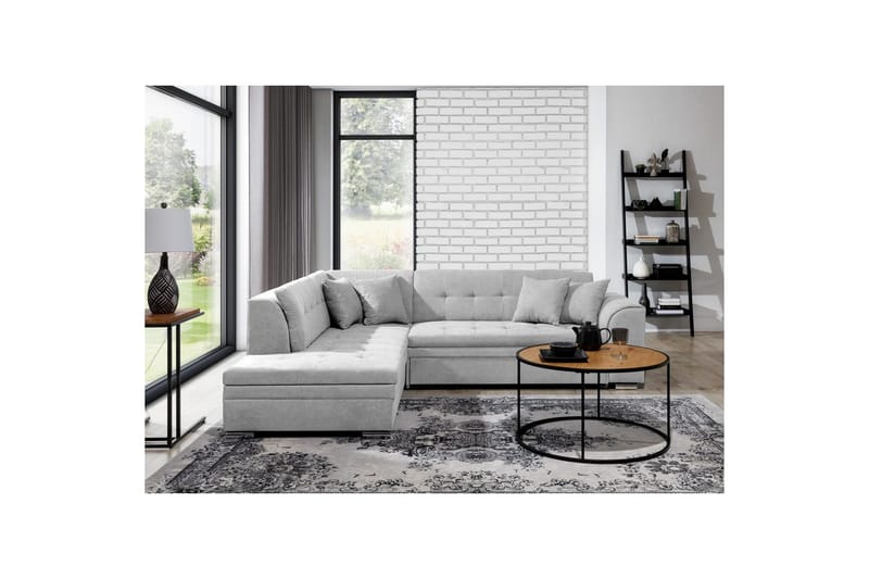 Hörnsoffa Eltap Pieretta 260x207x78 cm - Poco 3, Ljusgrå, Vänster - Möbler - Vardagsrum - Bäddsoffor