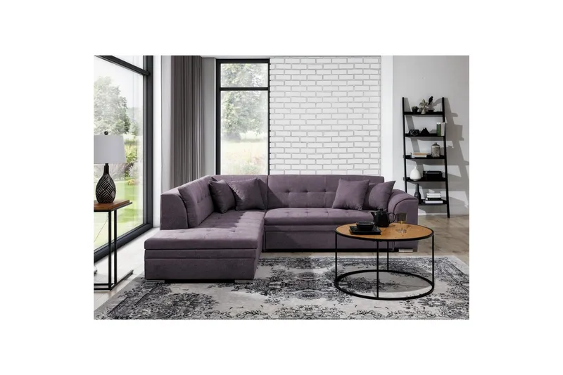 Hörnsoffa Eltap Pieretta 260x207x78 cm - Poco 41, Lila, Vänster - Möbler - Vardagsrum - Bäddsoffor