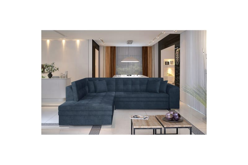 Hörnsoffa Eltap Pieretta 260x207x78 cm, Omega 86, Blå, Vänster
